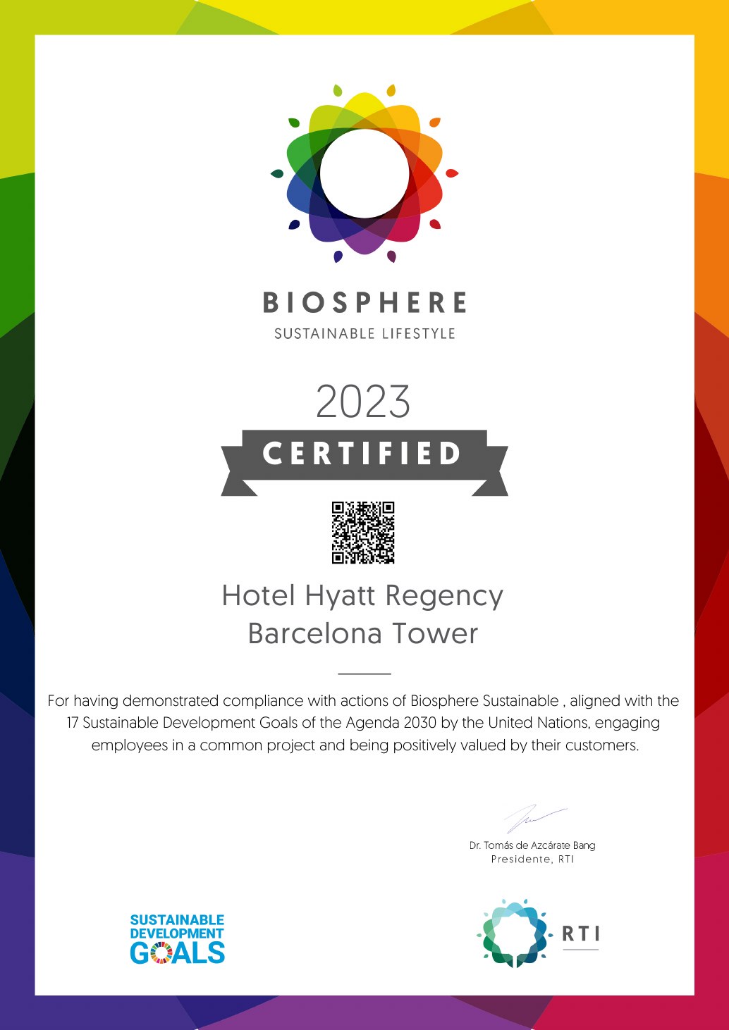 Certificado Biosphere · documento de 2023 · 1